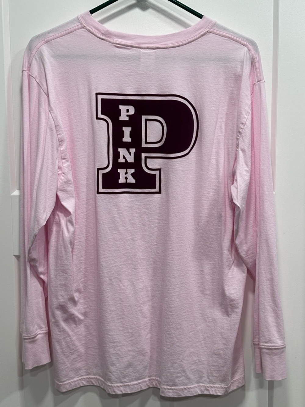 PINK Victoria’s Secret Campus Long Sleeve Tee Size Medium